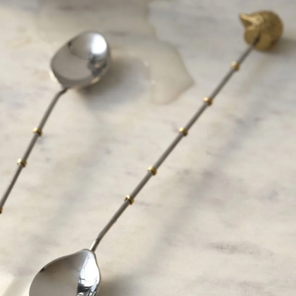 Free w/ $30+ Anthropologie Spring Hedgehog Cocktail Spoon Stirrer Silver & Gold